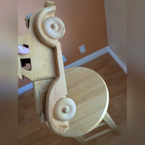 Handmade Wooden Toy Vintage Style Automobile - Picture 4 of 11